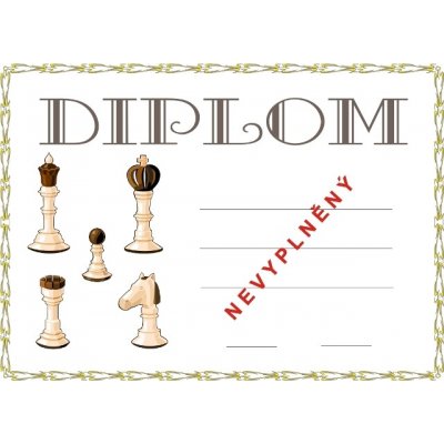 VIZINGR Šachy diplom A4 č.5 Šachy č.5 BEZ TEXTU – Zboží Dáma