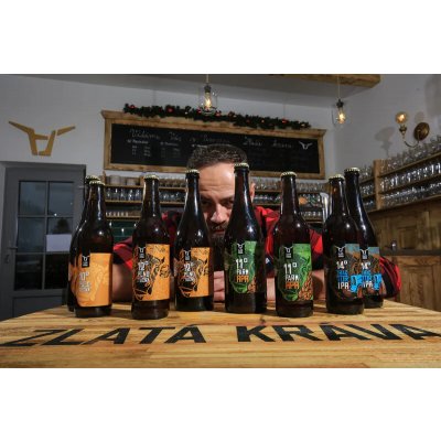 Domácí degustace piva s pivovarem Zlatá Kráva balíček Pivní speciály bedna 6 druhů piva – Hledejceny.cz