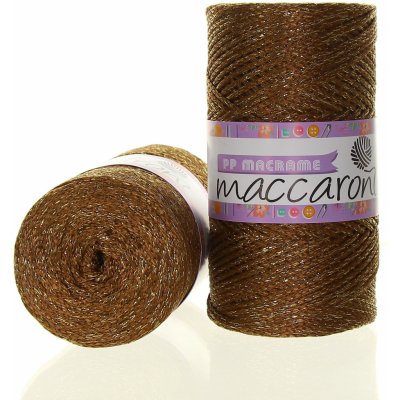 Maccaroni PP Macrame s lurexem hnědá 576 – Zboží Dáma