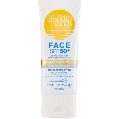 Bondi Sands Face Fragrance Free ochranný tónovací krém pro matný vzhled SPF50+ 75 ml