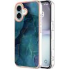 Pouzdro a kryt na mobilní telefon Apple PROTEMIO 86963 IMD MARBLE Ochranný kryt pro Apple iPhone 16 GREEN