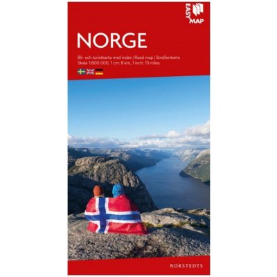 Mapa celého Norska 1:800 000 - Norge Easy Map