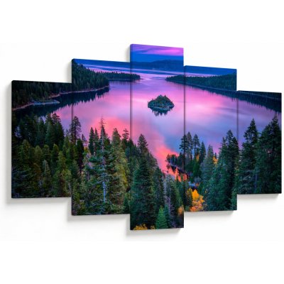 Obraz - Jezero Tahoe, Sierra Nevada, Kalifornie, USA, pětidílný 150x105 cm – Hledejceny.cz