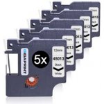 GIGAPRINT Printline kompatibilní sada 5 ks DYMO, 45013, S0720530, 12mm, 7m, černý tisk/bílý podklad, D1 – Zboží Živě