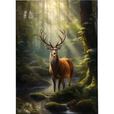 Norimpex Diamantové malování Jelen u lesního potoka 30 x 40 cm – Hledejceny.cz