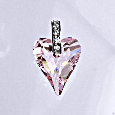 Čištín Stříbrný přívěšek s krystalem Swarovski rosaline heart pendant, srdce, P 1408 – Hledejceny.cz