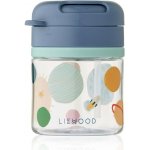 Liewood dětská lahev s brčkem Pavia Universe modrá barva plast 280 ml – Zboží Mobilmania