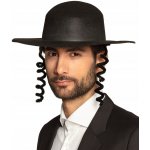 Černý klobouk rabín s vlasy – Zboží Dáma