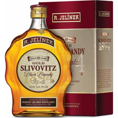 R. JELÍNEK Gold Slivovitz Kosher 10y 50% 0,7 l (tuba) – Zboží Mobilmania