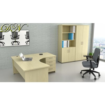 NABYTEK-DESIGNOVY.CZ - ZE 1.12 12 Sestava kancelářského nábytku Komfort 1.12 javor – Zboží Dáma