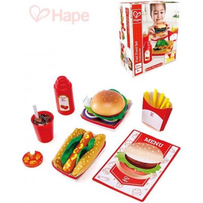 Hape Fast Food set makety potravin 27 dílků rychlé občerstvení – Zboží Mobilmania