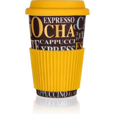 COFFEE hrnek GO silikon.víčko keramický 400 ml – Sleviste.cz