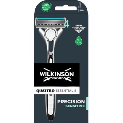 Wilkinson Quattro Essential Precision Sensitive 1-up + 1 ks hlavice – Zboží Mobilmania