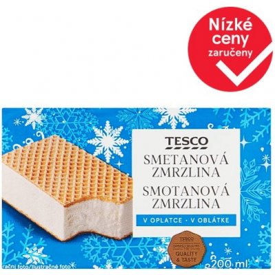 Tesco Smetanová zmrzlina v oplatce 200 ml – Hledejceny.cz