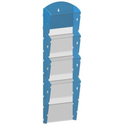 Corping Nástěnný plastový zásobník na prospekty - 1 x 4 A5, modrý – Zboží Živě