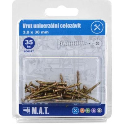 M.A.T. GROUP Vrut un.celozávit 3,0x 30mm ZZ (35ks) – Hledejceny.cz