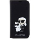 Pouzdro Karl Lagerfeld PU Saffiano Karl and Choupette NFT Apple iPhone 13 černé