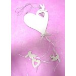 Srdce květinové na auto 42 cm - malinové – Zboží Dáma