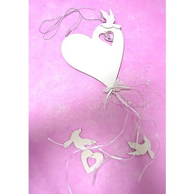 Srdce květinové na auto 42 cm - malinové – Zboží Dáma