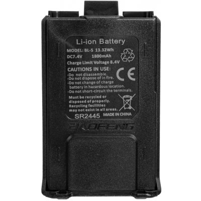 Akumulátor Baofeng 1800 mAh pro rádio UV-5R - USB-C – Zboží Živě