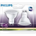 Philips LED žárovka GU10 5W 35W teplá bílá 2700K , reflektor 36°, 2ks v blistru – Hledejceny.cz