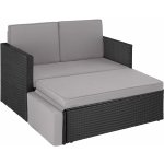 tectake 405081 zahradní ratanový nábytek korfu černá/šedá – Zboží Dáma