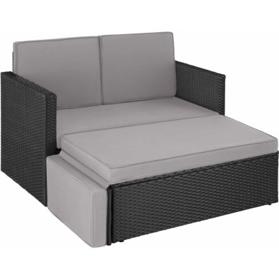 tectake 405081 zahradní ratanový nábytek korfu černá/šedá – Zboží Dáma