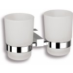 NOVASERVIS Dvojitý držák kartáčků a pasty sklo Titania Anet chrom (66357,0) – Zboží Mobilmania