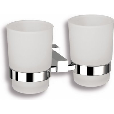 NOVASERVIS Dvojitý držák kartáčků a pasty sklo Titania Anet chrom (66357,0) – Zboží Mobilmania