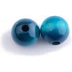 Dřevěné korálky 16mm - 2ks Barva: tyrkysová – Zboží Dáma