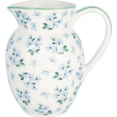 GREEN GATE Porcelánový džbánek Alaia White 0,5 l, modrá barva, porcelán – Zboží Dáma