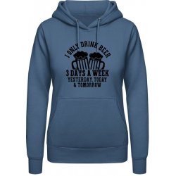 AWDis Hoodie mikina Pivo Piju Včera, dnes a Zítra Letecká modrá