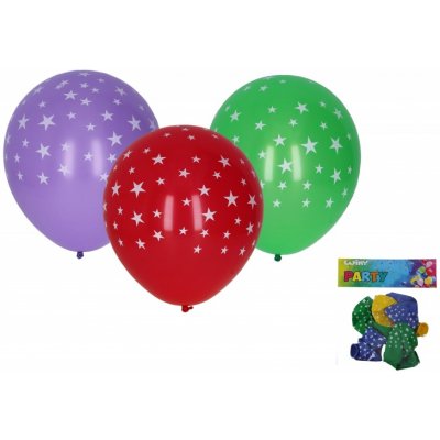 Balónek nafukovací 30cm sada potisk hvězdy – Zboží Dáma