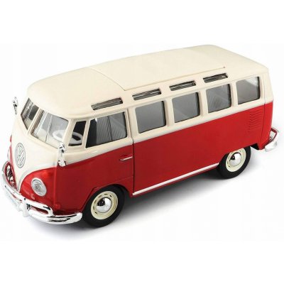 Maisto Volkswagen Van Samba bílo červená 1:25 – Zboží Dáma