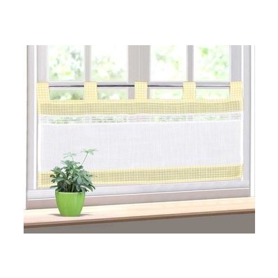 Forbyt, Hotová záclona, Kostička a krajka, žlutá, 40 x 80 cm – Hledejceny.cz