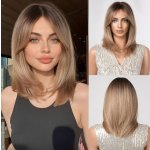 Esmee krátké rovné ombre blond bob paruky s ofinou po ramena přírodní paruka syntetické cosplay – Sleviste.cz