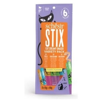 Whitebridge Pet Brands Schesir Cat pochoutka Stix Liquid Snack Variety 6 x 15 g – Zbozi.Blesk.cz
