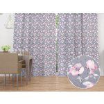 Biante Sametový závěs Tamara TMR-013 Růžové květy na šedém 145x190 cm – Hledejceny.cz