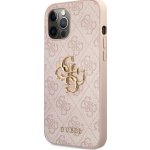 Pouzdro Guess PU 4G Metal Logo iPhone 12/12 Pro růžové – Zboží Mobilmania