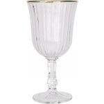 EH Excellent Houseware Rýhovaná sklenice na víno se zlatým okrajem 240 ml – Hledejceny.cz