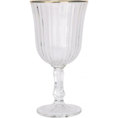 EH Excellent Houseware Rýhovaná sklenice na víno se zlatým okrajem 240 ml – Hledejceny.cz