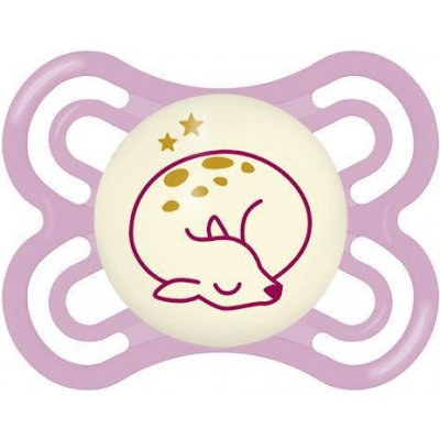 Mam šidítko Perfect Night silikon se sterilizačním boxem s kolouškem fialová – Zboží Mobilmania