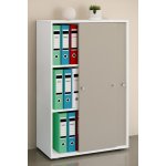 VCM Kancelářská skříň Lona XL s posuvnými dveřmi, bílá – Sleviste.cz