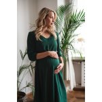 Těhotenské kojící šaty Lovely Midi Dress Bottle Green – Zboží Mobilmania