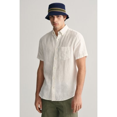 Gant košile reg linen SS shirt bílá