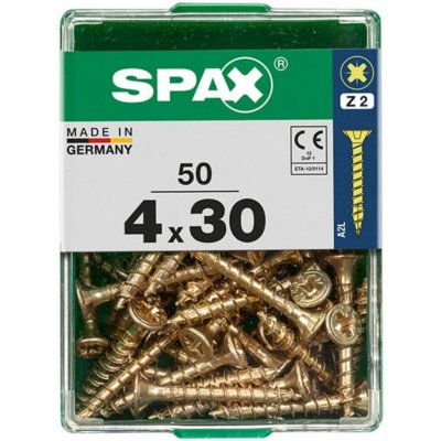 Spax Uni vrut zápust.hlava PZ/Z2 4CUT a plným závitem Yellox 4 x 30 mm 50 ks – Hledejceny.cz