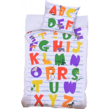 Bedtex povlečení bavlna Anglická abeceda 140x200 70x90