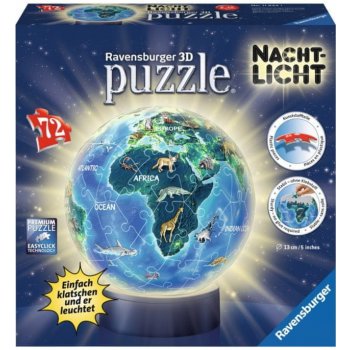 Ravensburger 3D puzzleball svítící Globus 72 ks