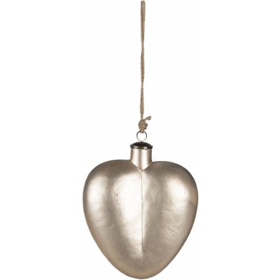 Stříbrno zlatá vánoční ozdoba ve tvaru srdce 20*9*25 cm – Zboží Mobilmania