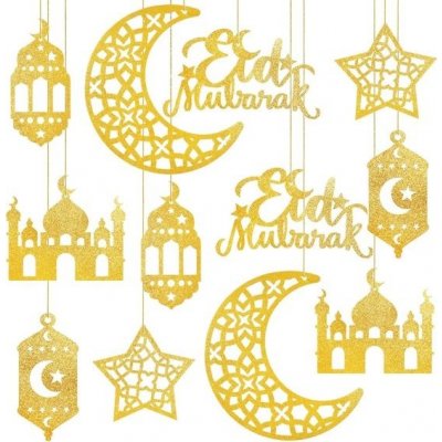 Ramadán dekorace CESHMD 12 ks Eid Mubarak – Hledejceny.cz